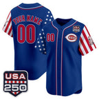 Custom Cincinnati Reds America 250 Edition Vapor Premier Limited Royal Fotopoulosg Stitched Jerseys