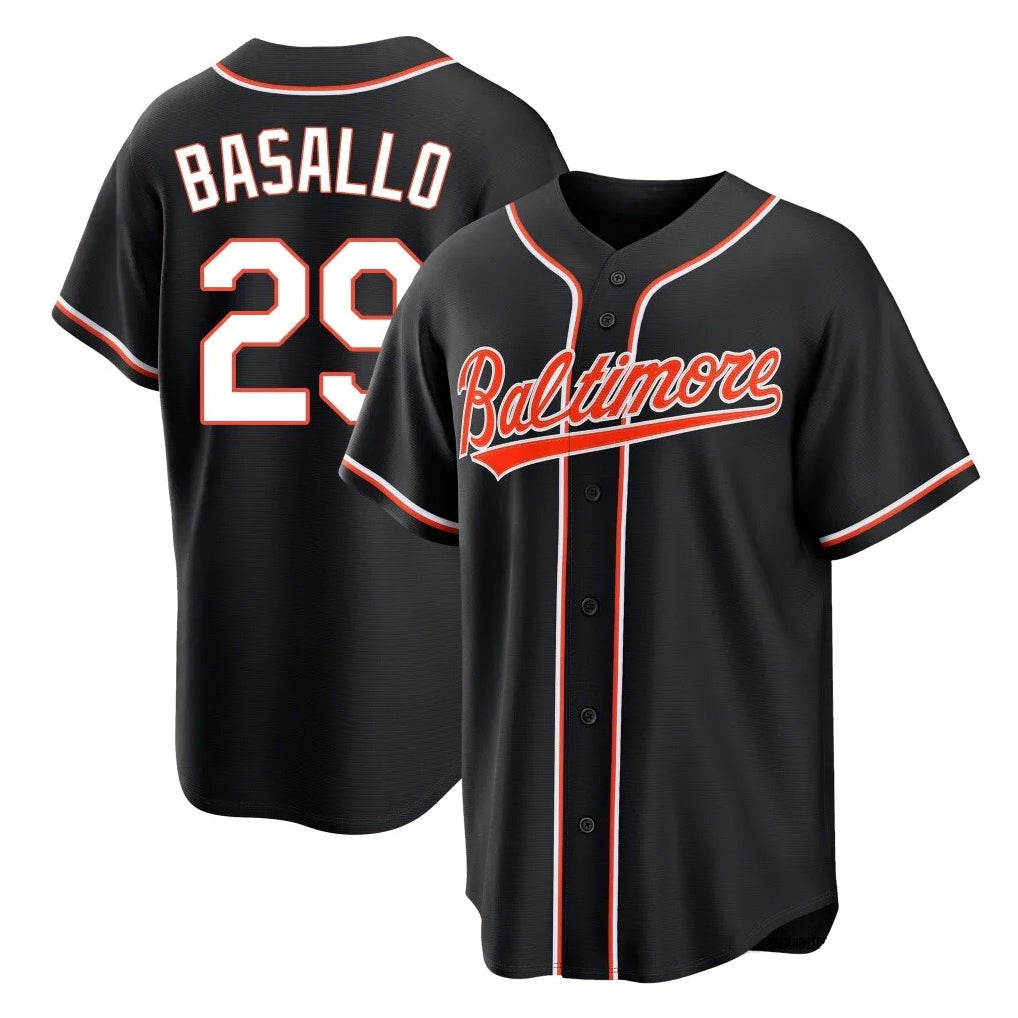 Baltimore Orioles #29 Samuel Basallo Player Black Fotopoulosg Out Home Game Stitched Jerseys