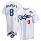 Los Angeles Dodgers #8 Enrique Hern¨¢ndez Player Gold White Fotopoulosg World Series 2026 Collection Stadium Limited Stitched Jerseys