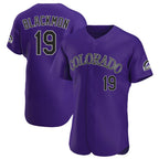 Colorado Rockies #19 Charlie Blackmon Player Purple Fotopoulosg Limited Elite Home Stitched Jerseys
