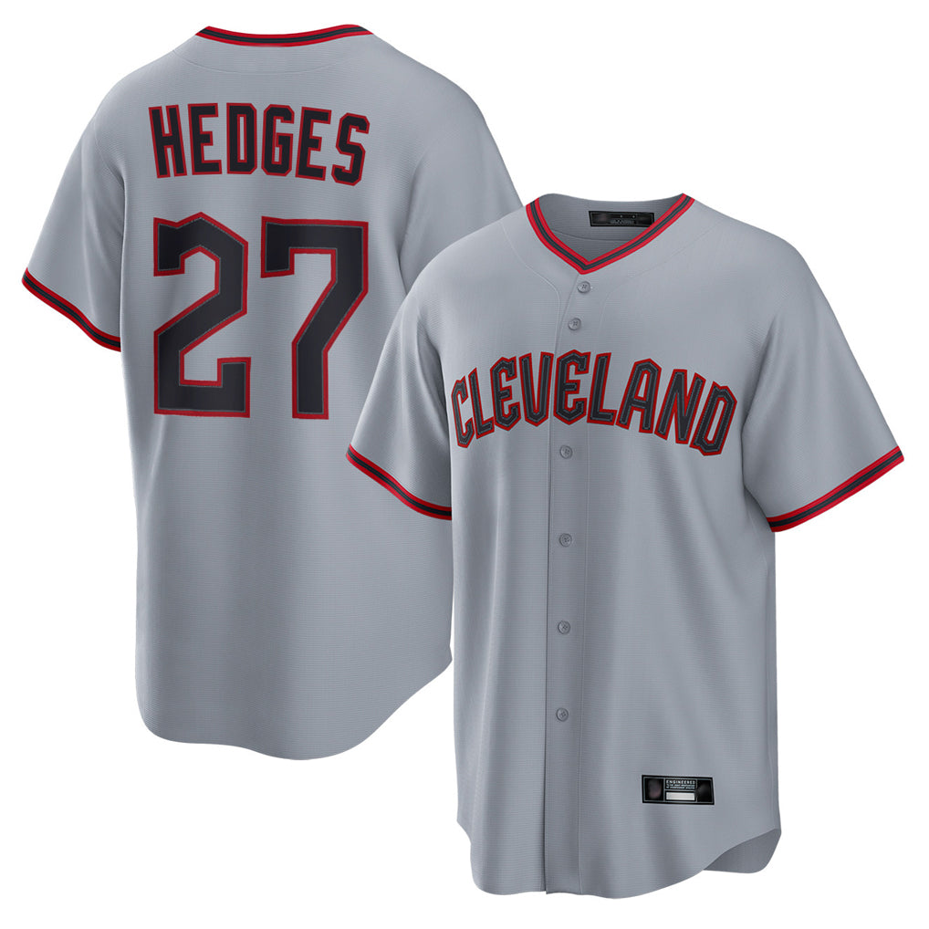 Cleveland Guardians #27 Austin Hedges Player Gray Fotopoulosg Home Game Stitched Jerseys