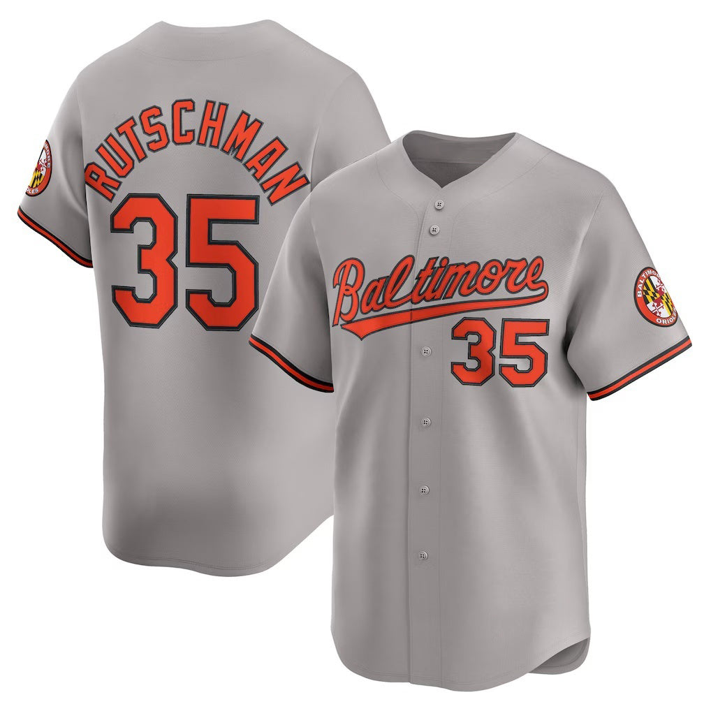Baltimore Orioles #35 Adley Rutschman Gray Fotopoulosg Road Limited Player Jersey