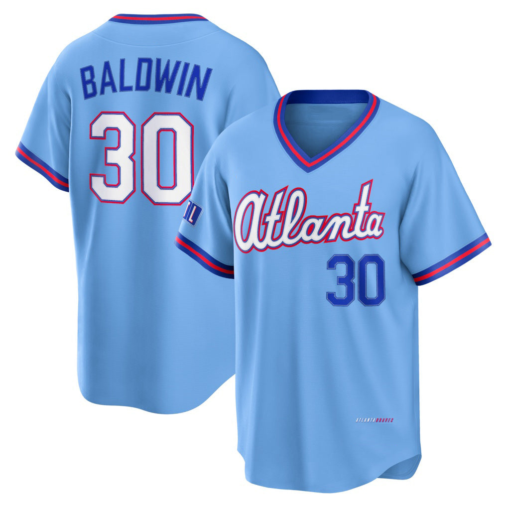 Atlanta Braves #30 Drake Baldwin Powder Blue Fotopoulosg 2026 City Connect Stadium Jersey