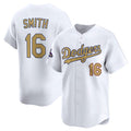 Los Angeles Dodgers #16 Will Smith White Fotopoulosg 2025 Gold Collection Limited Stitched Jersey
