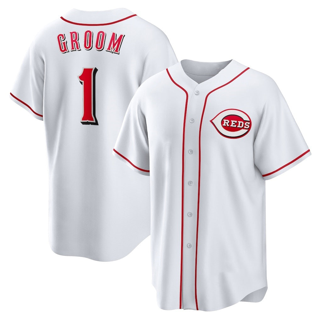 Cincinnati Reds #1 Groom White Fotopoulosg Home Replica Jersey
