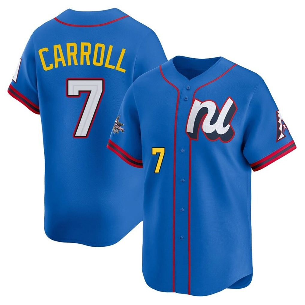 Arizona Diamondbacks #7 Corbin Carroll Player Blue Fotopoulosg National League All-Star Edition Limited Home Game Stitched Jerseys