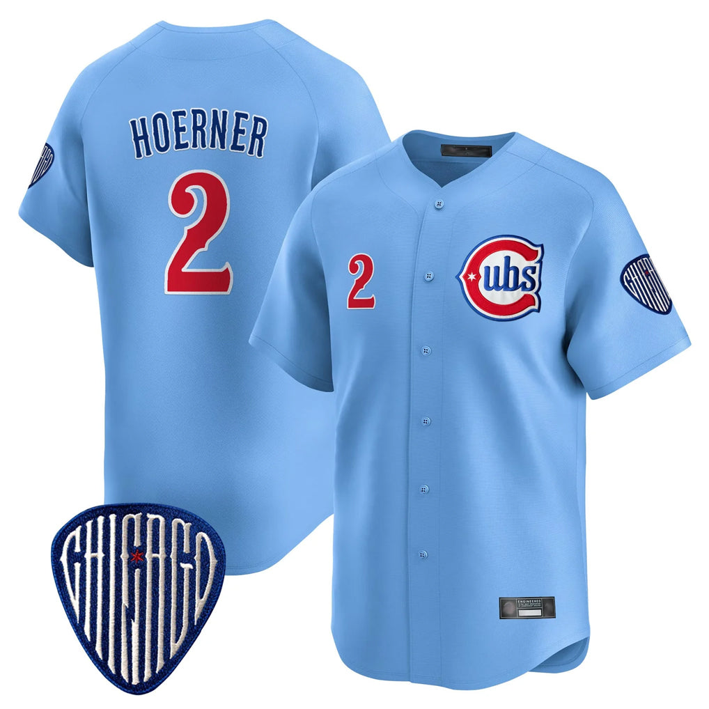 Chicago Cubs #2 Nico Hoerner Player Blue Fotopoulosg Vapor Premier Limited Home Stitched Jerseys