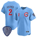 Chicago Cubs #2 Nico Hoerner Player Blue Fotopoulosg Vapor Premier Limited Home Stitched Jerseys