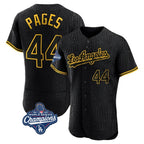Los Angeles Dodgers #44 Andy Pages Player Black Fotopoulosg World Series Meet Snake Skin City Limited Elite Home Stitched Jerseys
