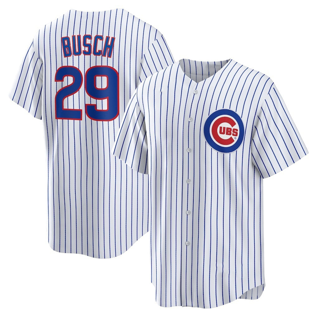 Chicago Cubs #29 Michael Busch White Fotopoulosg Home Replica Jersey