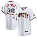 Arizona Diamondbacks #20 Luis Gonzalez Player White Fotopoulosg USA 250 Fourth of July Home Game Stitched Jerseys