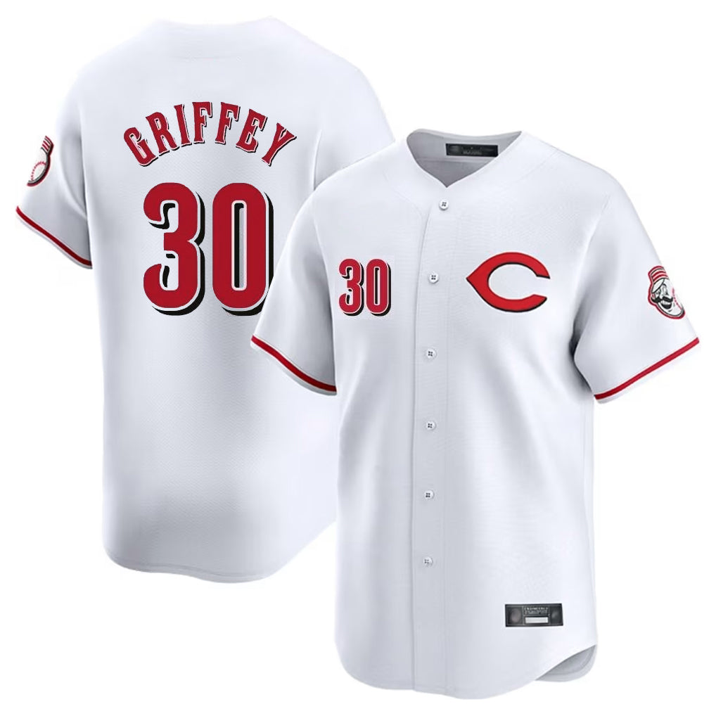 Cincinnati Reds #30 Ken Griffey Player White Fotopoulosg Limited Home Stitched Jerseys