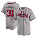 Atlanta Braves #31 Greg Maddux Player Gray Fotopoulosg Limited Home Game Stitched Jerseys