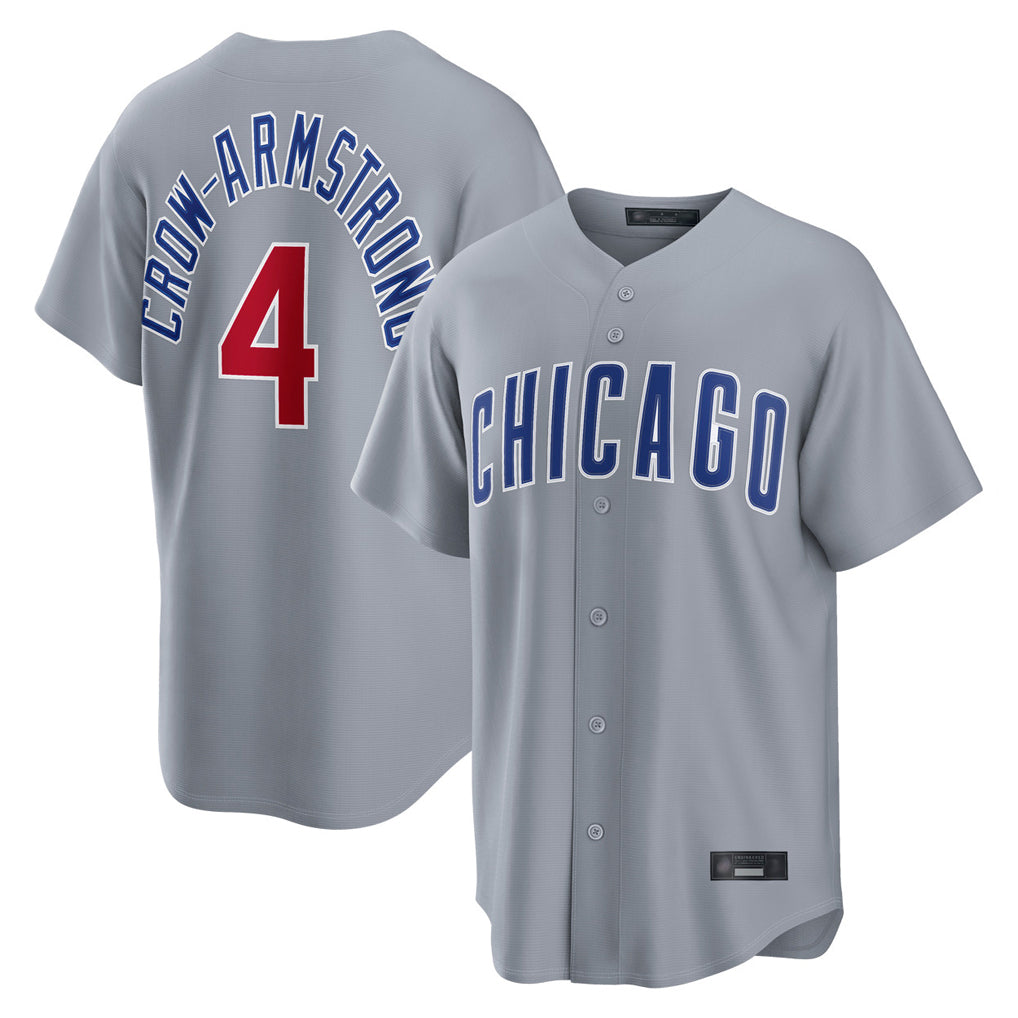 Chicago Cubs #4 Pete Crow-Armstrong Player Gray Fotopoulosg Home Game Stitched Jerseys
