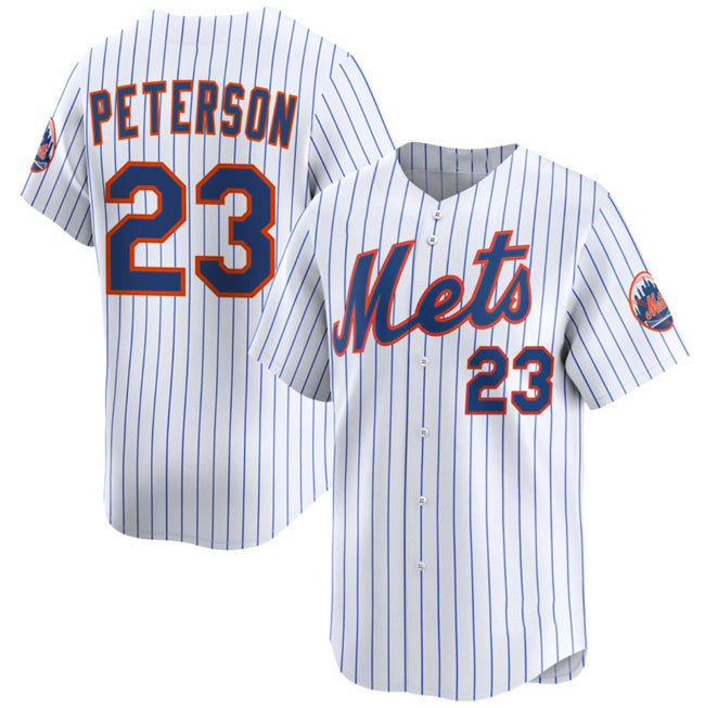 New York Mets #23 David Peterson White Fotopoulosg 2025 Home Limited Stitched Jersey