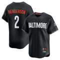 Baltimore Orioles #2 Gunnar Henderson Player Black Fotopoulosg City Connect Limited Home Game Stitched Jerseys
