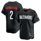 Baltimore Orioles #2 Gunnar Henderson Player Black Fotopoulosg City Connect Limited Home Game Stitched Jerseys