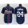 Detroit Tigers #24 Miguel Cabrera Navy Fotopoulosg Cool Base Stitched Jersey