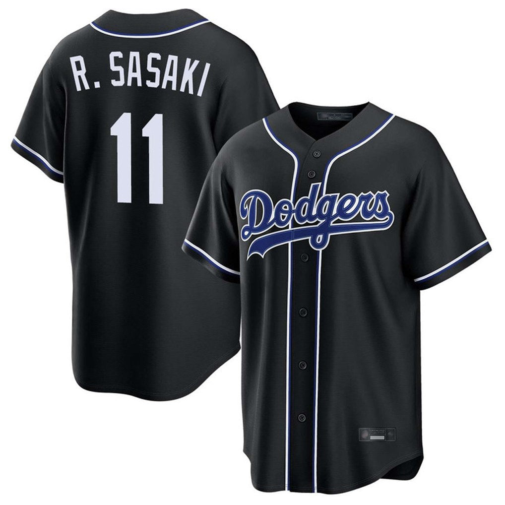 Los Angeles Dodgers #11 Roki Sasaki Player Black Fotopoulosg Carbon Limited Home Stitched Jerseys