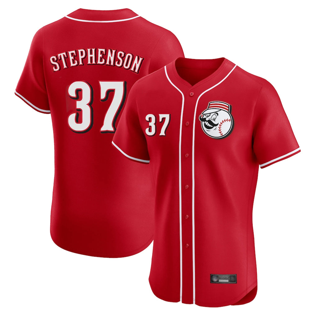 Cincinnati Reds #37 Tyler Stephenson Player Red Fotopoulosg Limited Elite Home Game Stitched Jerseys