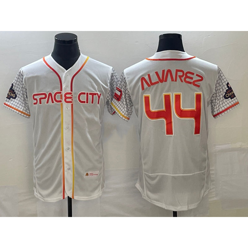 Houston Astros #44 Yordan Alvarez Number White Fotopoulosg 2023 City Connect Flex Base Stitched Jersey