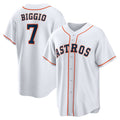 Houston Astros #7 Craig Biggio White Fotopoulosg Home Retired Player Replica Jersey