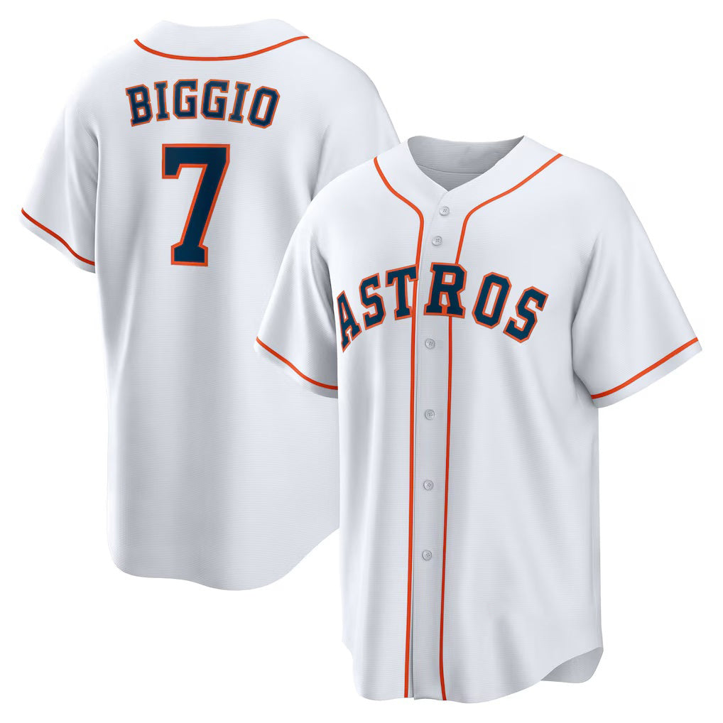 Houston Astros #7 Craig Biggio White Fotopoulosg Home Retired Player Replica Jersey
