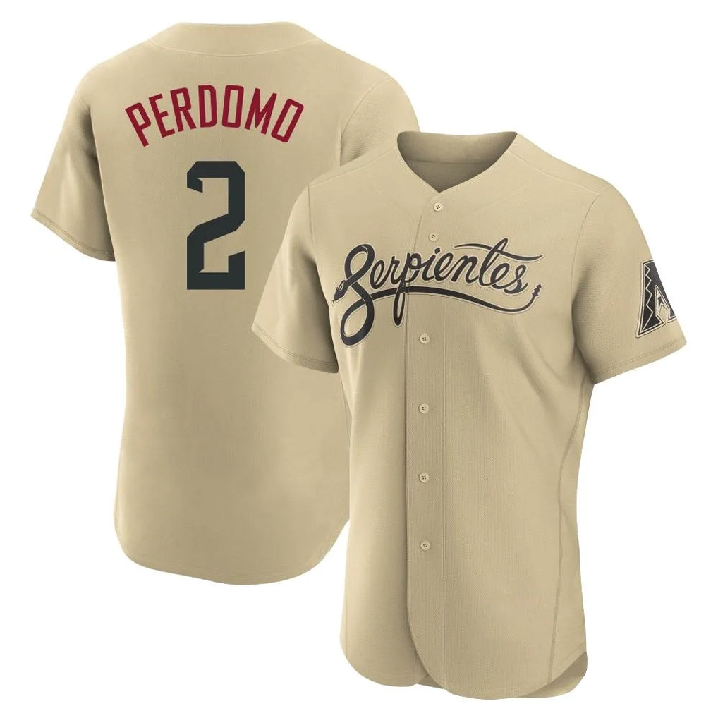 Arizona Diamondbacks #2 Geraldo Perdomo Player Tan Fotopoulosg City Connect Limited Home Game Stitched Jerseys