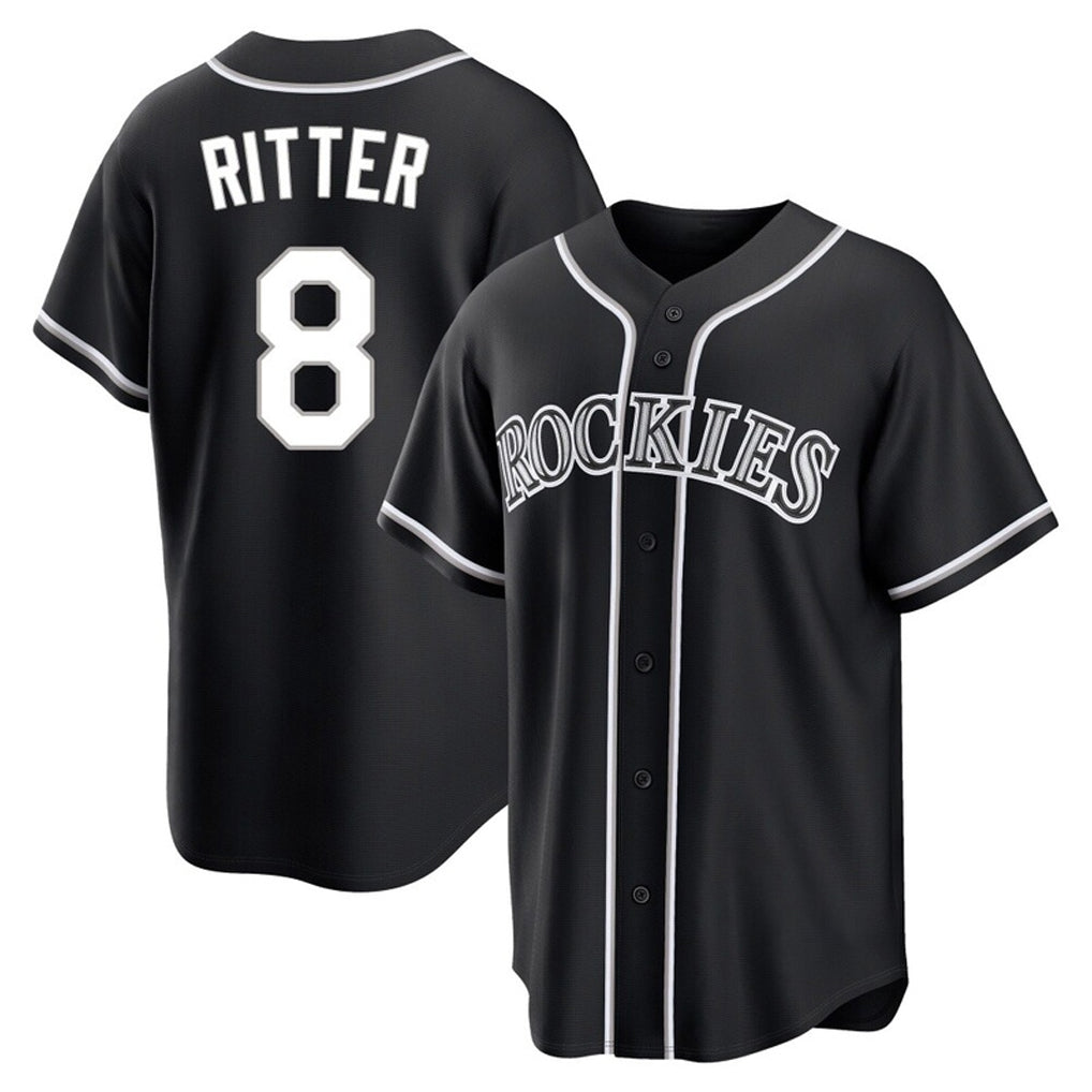 Colorado Rockies #8 Ryan Ritter Player Black Fotopoulosg Fashion Out Home Game Stitched Jerseys