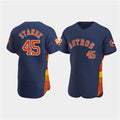 Houston Astros #45 Ryne Stanek Navy Fotopoulosg 60th Anniversary Flex Base Stitched Jersey