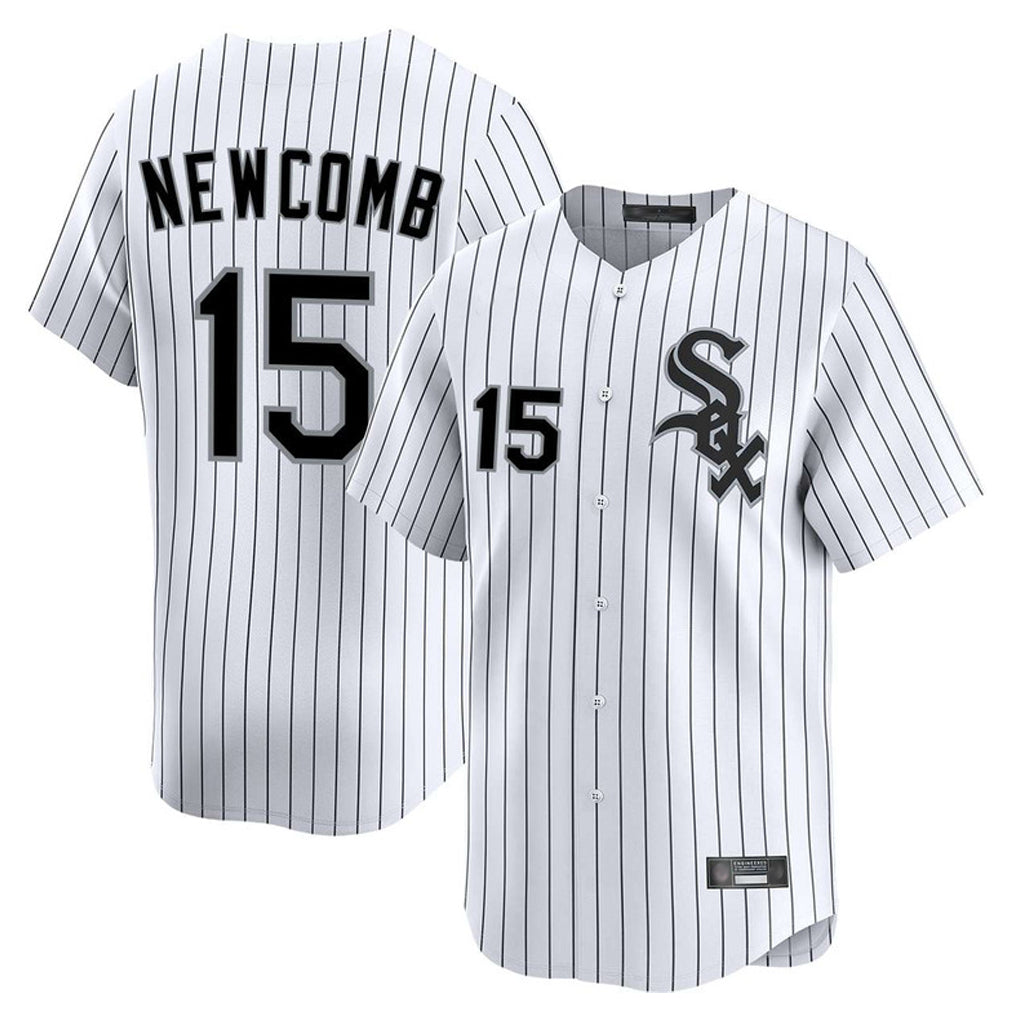 Chicago White Sox #15 Sean Newcomb Player White Fotopoulosg Stripe Limited Home Stitched Jerseys
