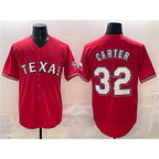 Texas Rangers #32 Evan Carter Red Fotopoulosg Cool Base Stitched Jersey