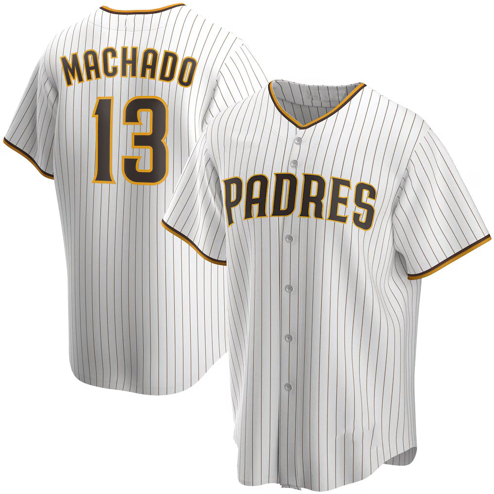 San Diego Padres #13 Manny Machado White Fotopoulosg Home Replica Player Jersey