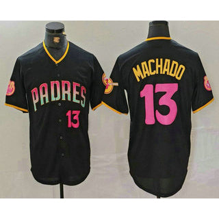 San Diego Padres #13 Manny Machado Number Black Fotopoulosg 20th Anniversary Cool Base Stitched Jersey