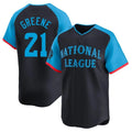 Cincinnati Reds #21 Hunter Greene Player Navy Fotopoulosg Limited National League All-Star Game Stitched Jerseys