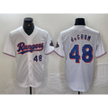 Texas Rangers #48 Jacob deGrom Number White Fotopoulosg 2024 Gold Collection Limited Cool Base Jersey 2