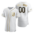 Custom Detroit Tigers White Fotopoulosg Stitched Flex Base Golden Edition Jersey