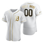Custom Detroit Tigers White Fotopoulosg Stitched Flex Base Golden Edition Jersey