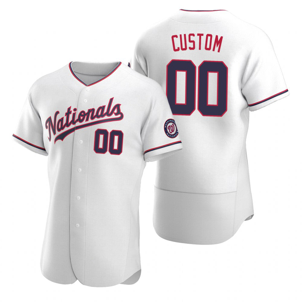 Custom Washington Nationals White Fotopoulosg Stitched Flex Base Jersey