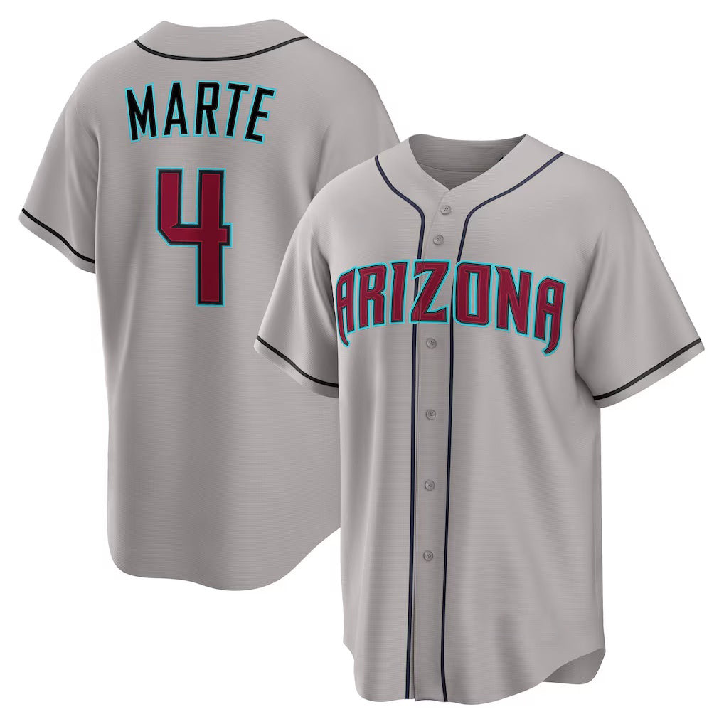Arizona Diamondbacks #4 Ketel Marte Gray Fotopoulosg Road Replica Jersey