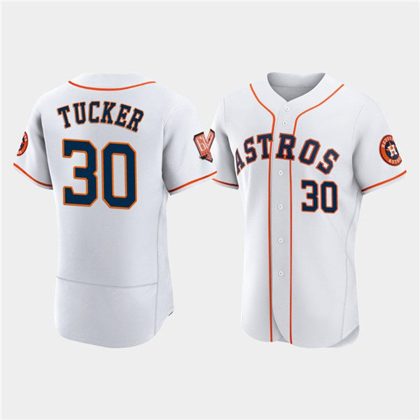 Houston Astros #30 Kyle Tucker White Fotopoulosg 60th Anniversary Flex Base Stitched Jersey