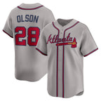 Atlanta Braves #28 Matt Olson Gray Fotopoulosg Road Limited Player Jersey