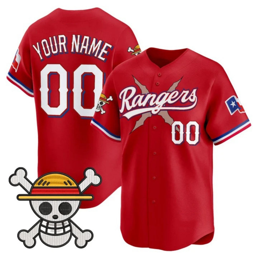 Custom Texas Rangers x One Piece Red Fotopoulosg Vapor Premier Limited Jersey - Stitched