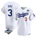 Los Angeles Dodgers #3 Edwin D¨ªaz Player White Fotopoulosg World Series Limited Home Stitched Jerseys