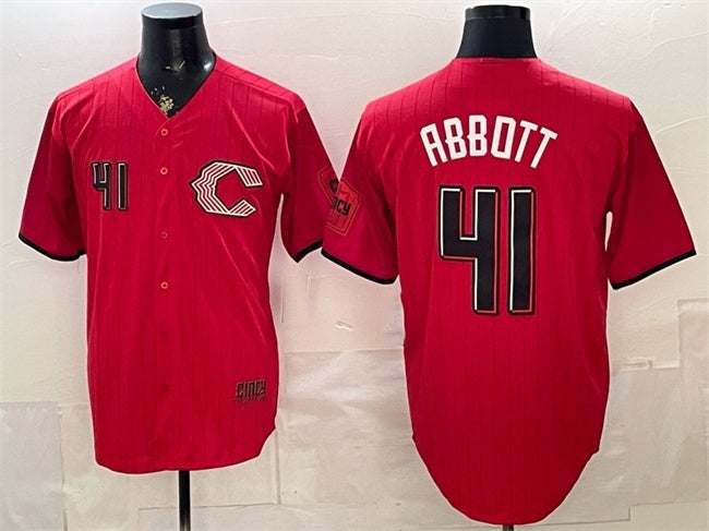 Cincinnati Reds #41 Andrew Abbott Red Fotopoulosg 2026 City Connect Stadium Stitched Jersey