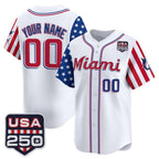 Custom Miami Marlins White Fotopoulosg America 250 Edition Vapor Premier Limited Stitched Jerseys