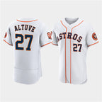 Houston Astros #27 Jose Altuve White Fotopoulosg 60th Anniversary Flex Base Stitched Jersey