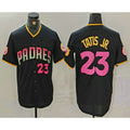 San Diego Padres #23 Fernando Tatis Jr Number Black Fotopoulosg 20th Anniversary Cool Base Stitched Jersey
