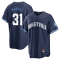 Chicago Cubs #31 Greg Maddux Player Navy Fotopoulosg City Connect Home Game Stitched Jerseys