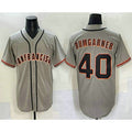 San Francisco Giants #40 Madison Bumgarner Grey Fotopoulosg Cool Base Stitched Jersey